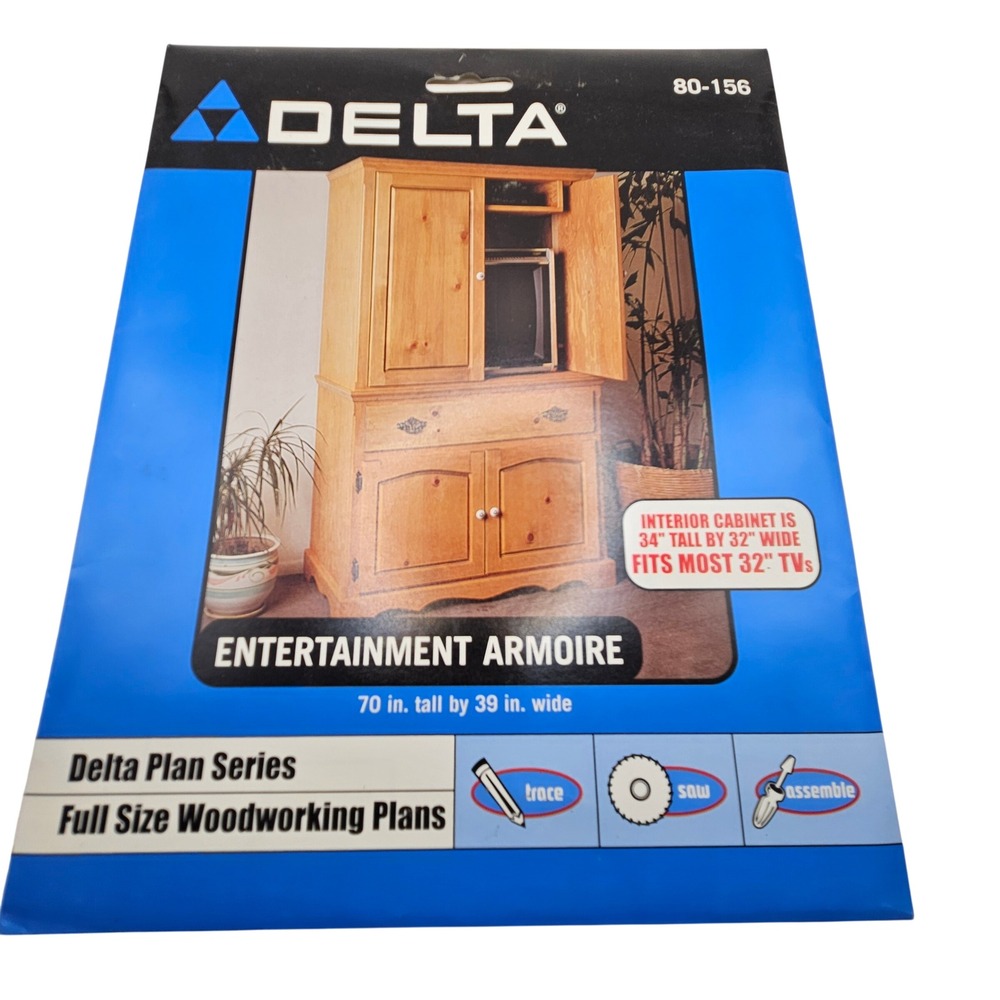 Delta Entertainment Armoire Woodworking Plans 80-156 Blue Wood Furniture DIY